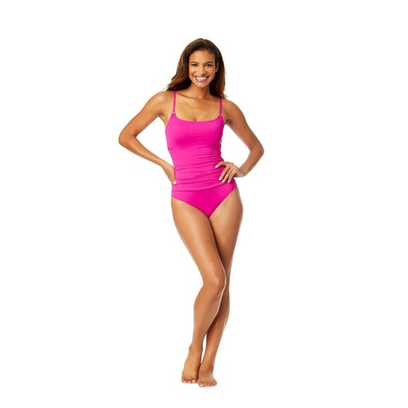 Anne Cole Womens Convertible High Waist Swim Bottom MYMB36001 Hibiscus Pink M - Picture 7 of 9